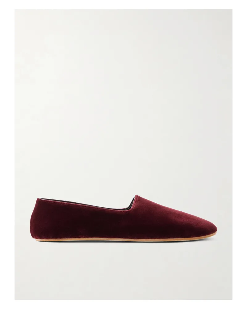 The Row Ponti Velvet Flats - Burgundy Burgundy