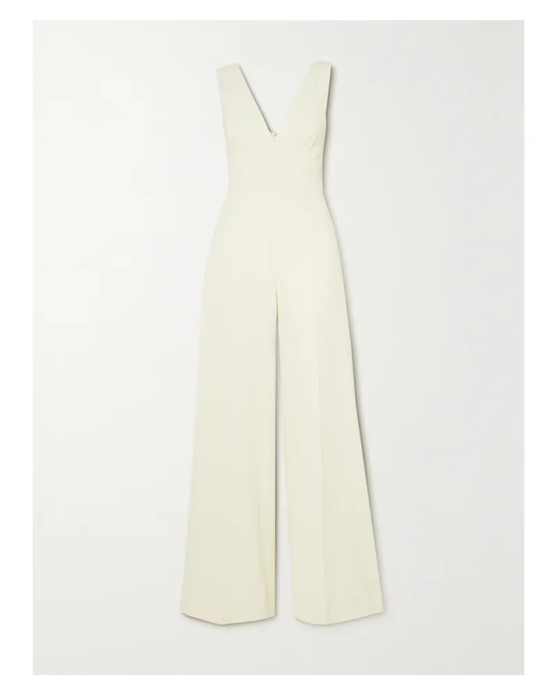 EMILIA WICKSTEAD Ross Jumpsuit Mit Weitem Bein Aus Crêpe - Elfenbein Elfenbein
