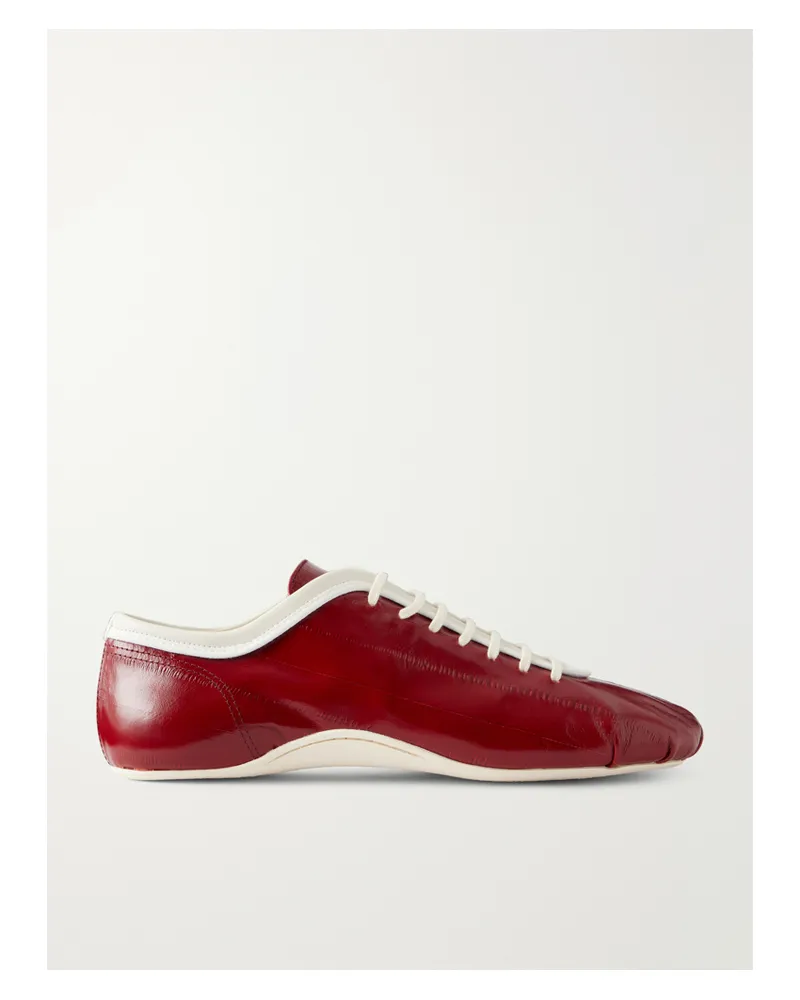 Dries van Noten Eel-effect Leather Sneakers - Red Red