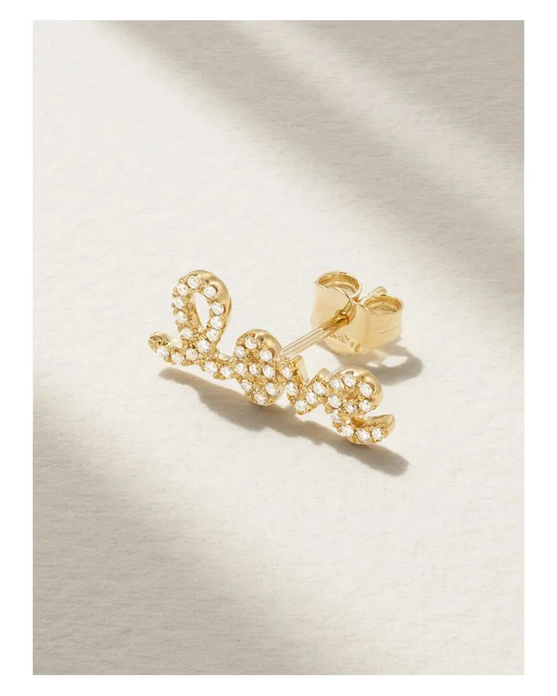 Sydney Evan Love Einzelner Ohrstecker Aus 14 Karat Gold Mit Diamanten Gold
