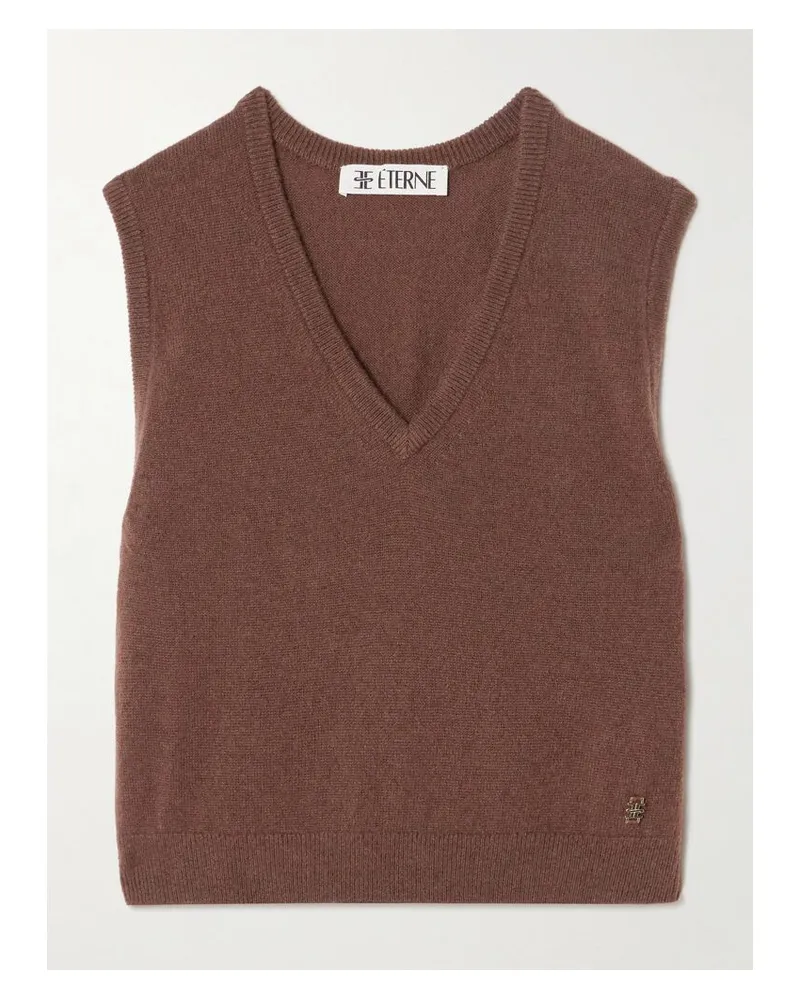 ÉTERNE Lenny Verkürzter Kaschmirpullunder Mit Verzierung - Braun Braun