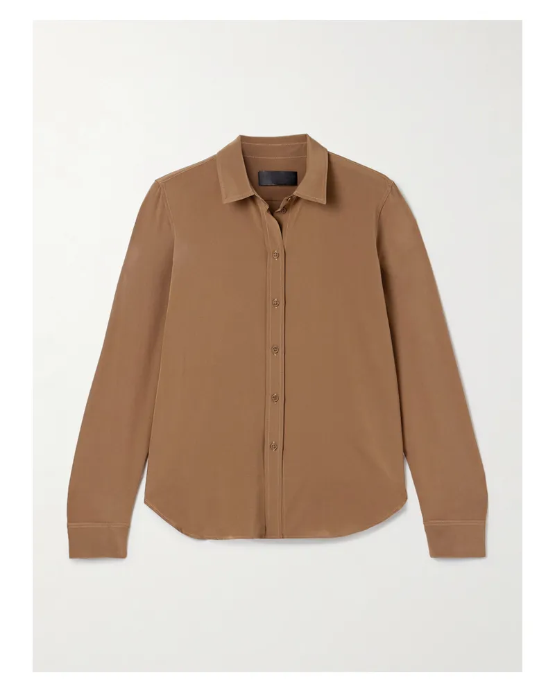 Nili Lotan Gaia Hemd Aus Crêpe De Chine Aus Seide - Braun Braun