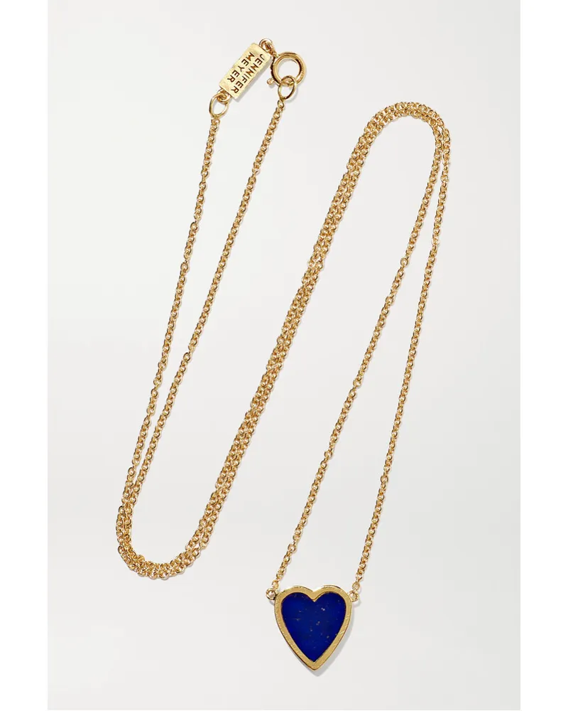 Jennifer Meyer Mini Heart Kette aus 18 Karat  mit Lapislazuli Gold