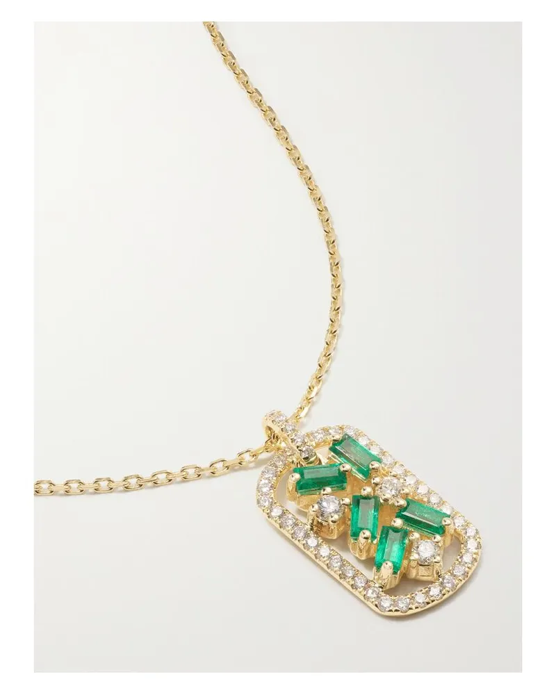 Suzanne Kalan Kette Aus 18 Karat Gold Mit Diamanten Und Smaragden - Grün Grün