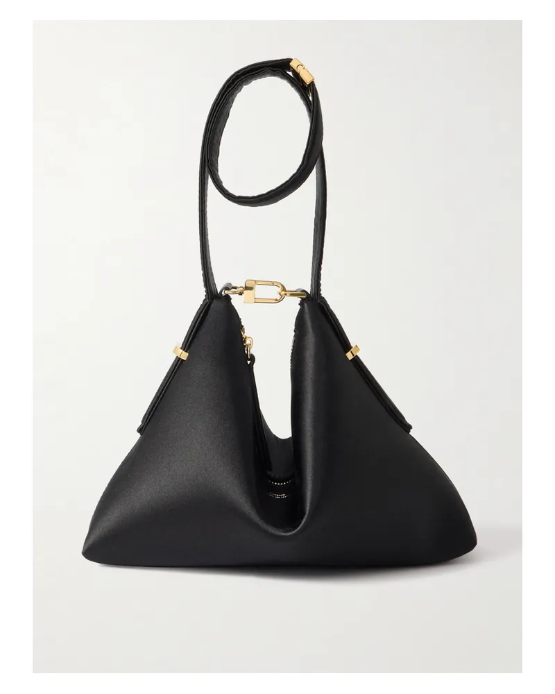 Totême Bevel Satin Clutch - Black Black