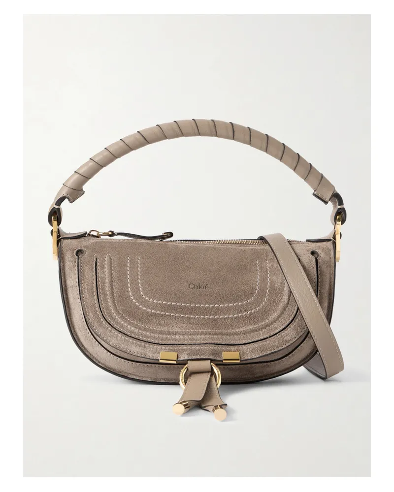 Chloé Marcie Suede Shoulder Bag - Brown Brown