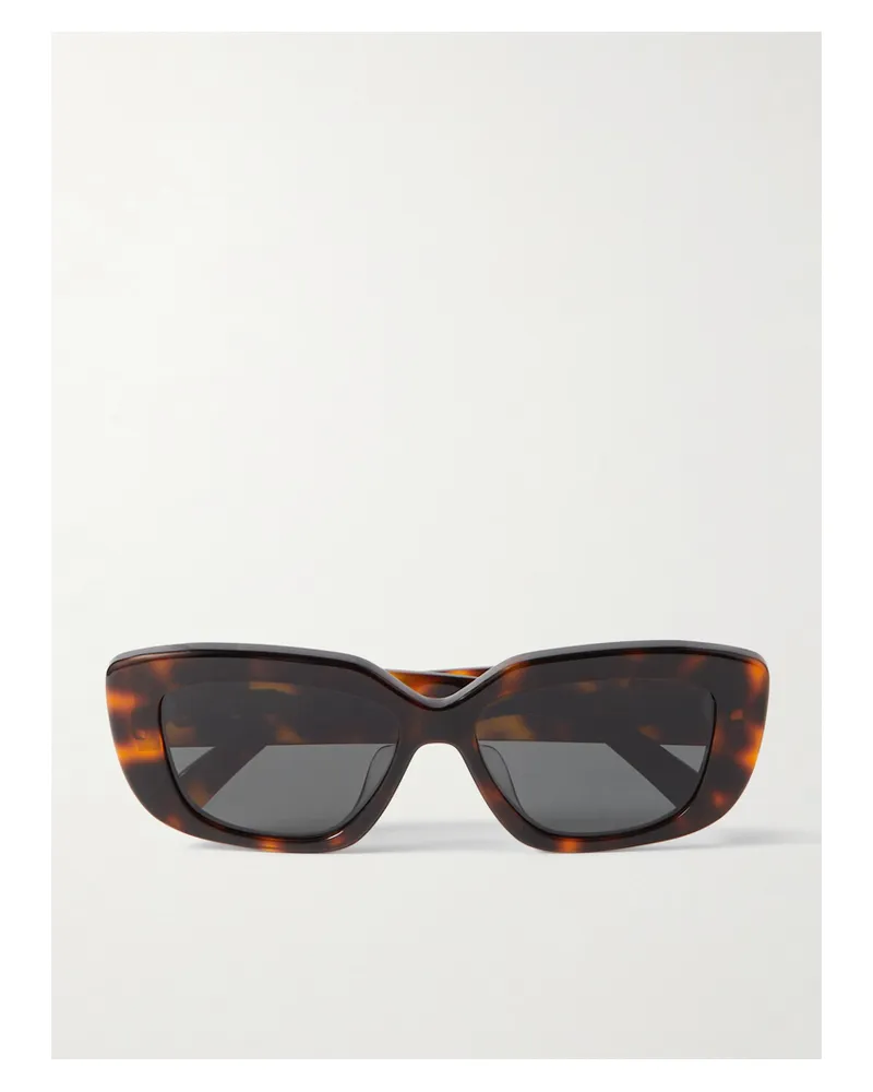 Celine Triomphe Rectangular-frame Tortoiseshell Acetate Sunglasses Tortoiseshell