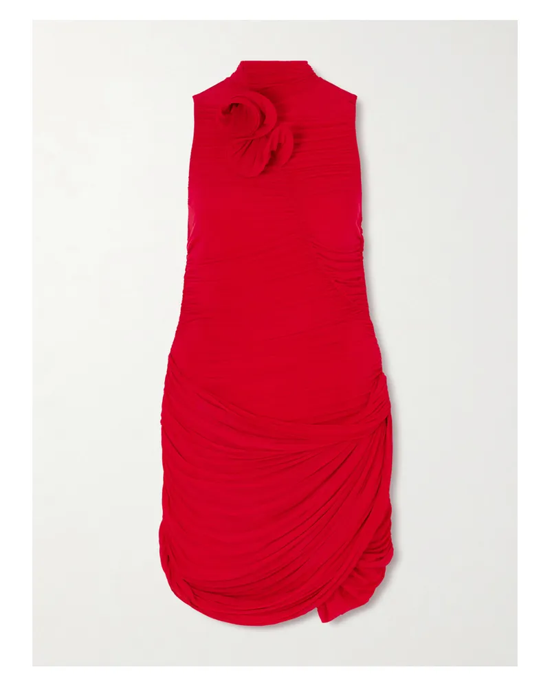 Magda Butrym Ruched Jersey Mini Dress - Red Red