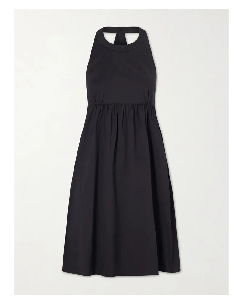 Max Mara Cotton-blend Poplin Halterneck Mini Dress - Black Black