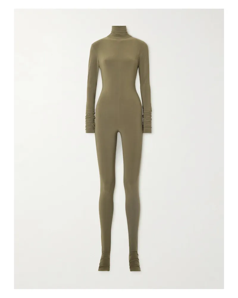 Norma Kamali Jumpsuit Aus Stretch-jersey Mit Stehkragen - Braun Braun