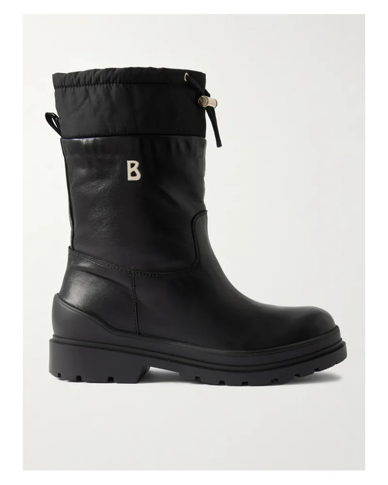 Bogner St. Moritz Ankle Boots Aus Leder Mit Shell-besätzen Und Shearling-futter - Schwarz Schwarz
