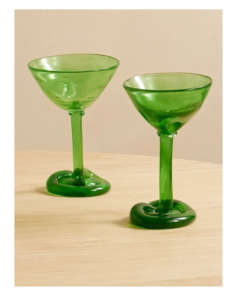 Completedworks Thaw Set Aus Zwei Martinigläsern Aus Recyceltem Glas - Grün Grün