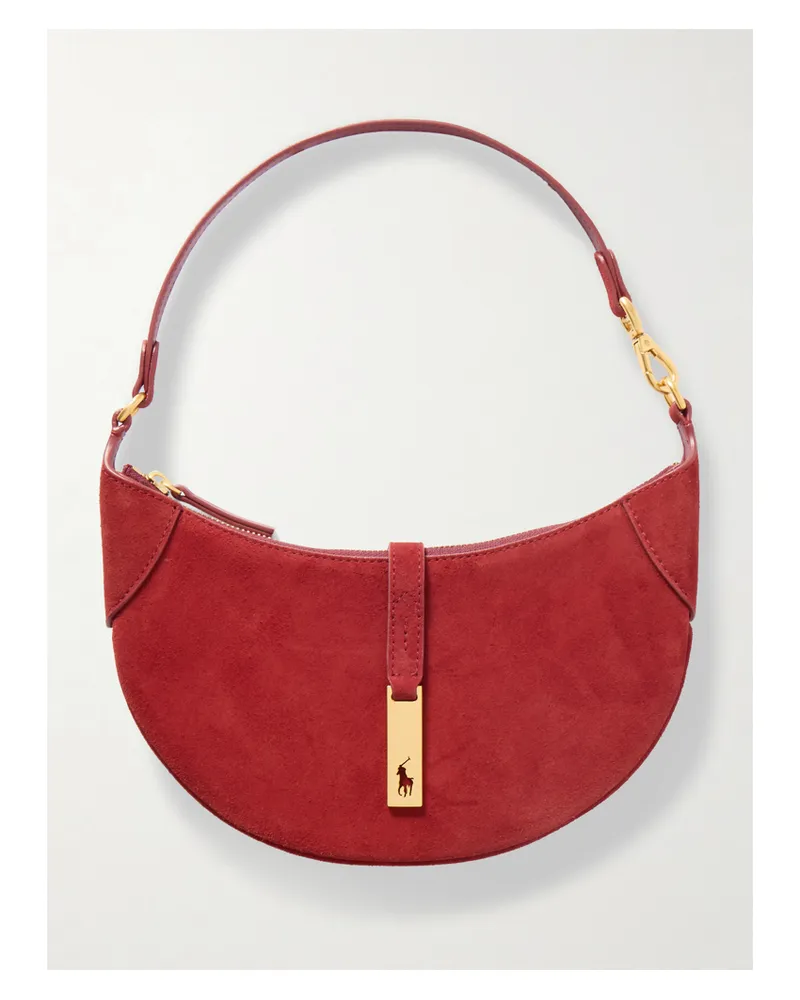 Ralph Lauren Polo Id Mini Suede Shoulder Bag - Red Red