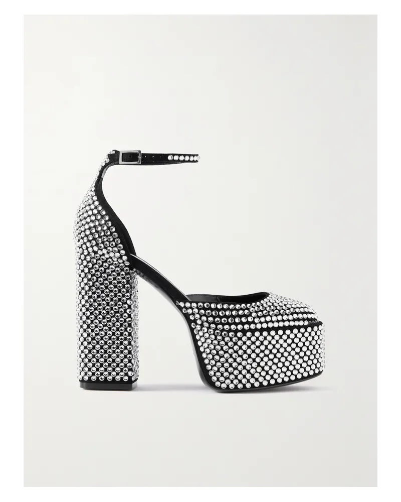Paris Texas Dalilah Pumps Aus Veloursleder Mit Plateau Und Kristallen - Silber Silber