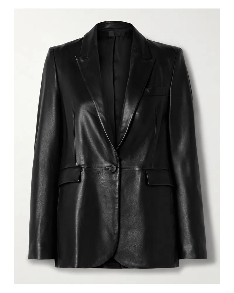 Nili Lotan Belmonde Blazer Aus Leder - Schwarz Schwarz