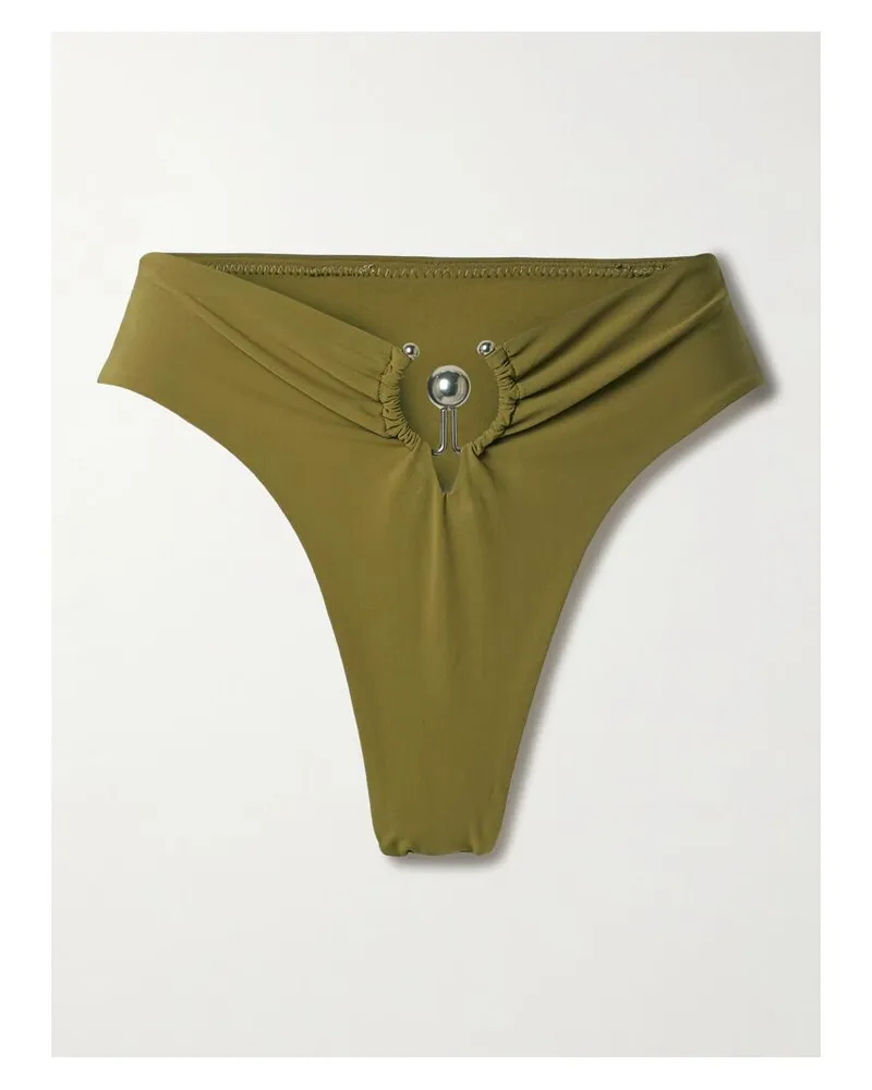 Christopher Esber Orbit Bikini-höschen Mit Verzierung Und Cut-out - Grün Grün