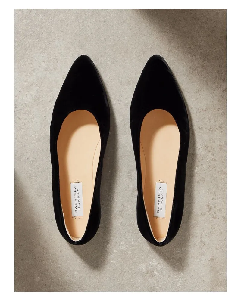 Gabriela Hearst Andre Ballerinas Aus Samt - Schwarz Schwarz