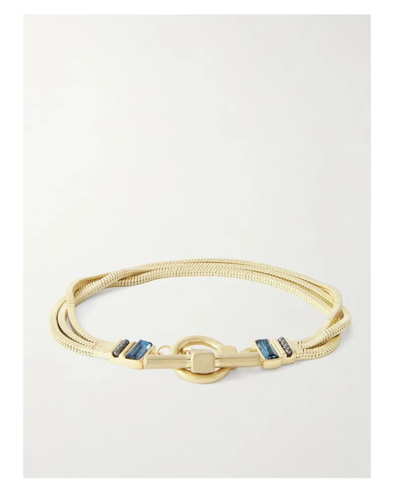 Roxanne Assoulin The Slinky Goldfarbenes Armband Mit Kristallen Gold
