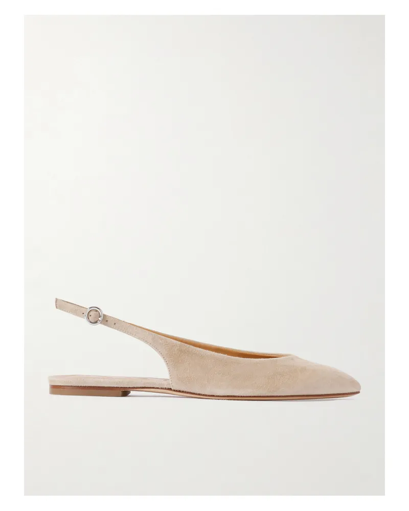 aeyde Amelia Suede Slingback Ballet Flats - Neutrals Neutrals