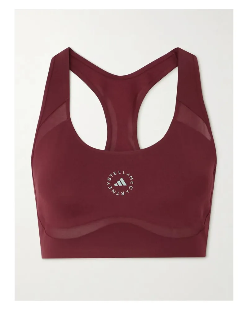 adidas Truepurpose Sport-bh Aus Recyceltem Stretch-material Mit Mesh-einsätzen Und Print - Burgunder Burgunder