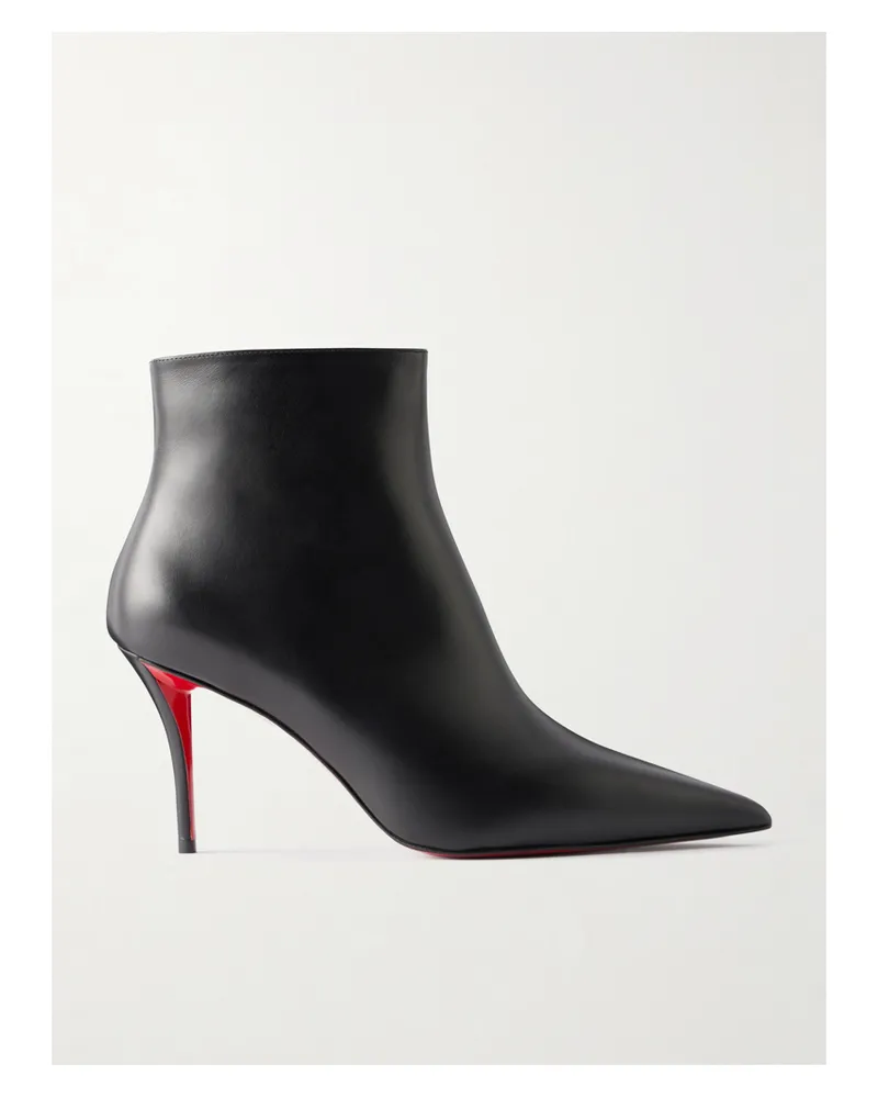 Christian Louboutin Miss Z 80 Leather Ankle Boots - Black Black