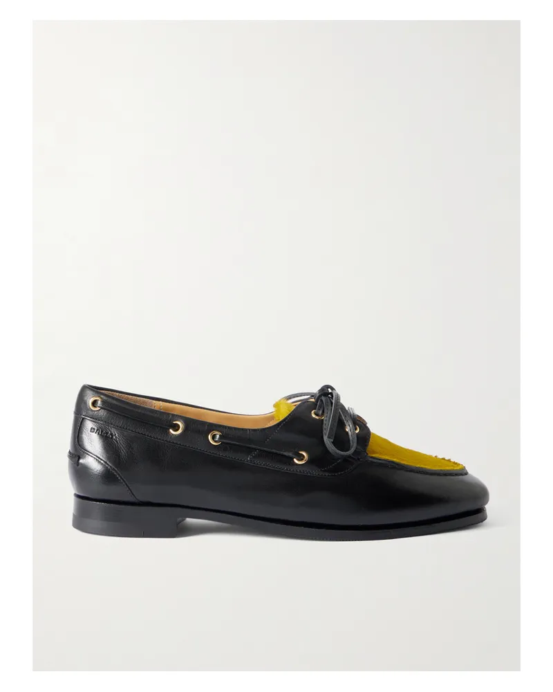 Bally Pathy Bootsschuhe Aus Leder Und Kalbshaar - Schwarz Schwarz
