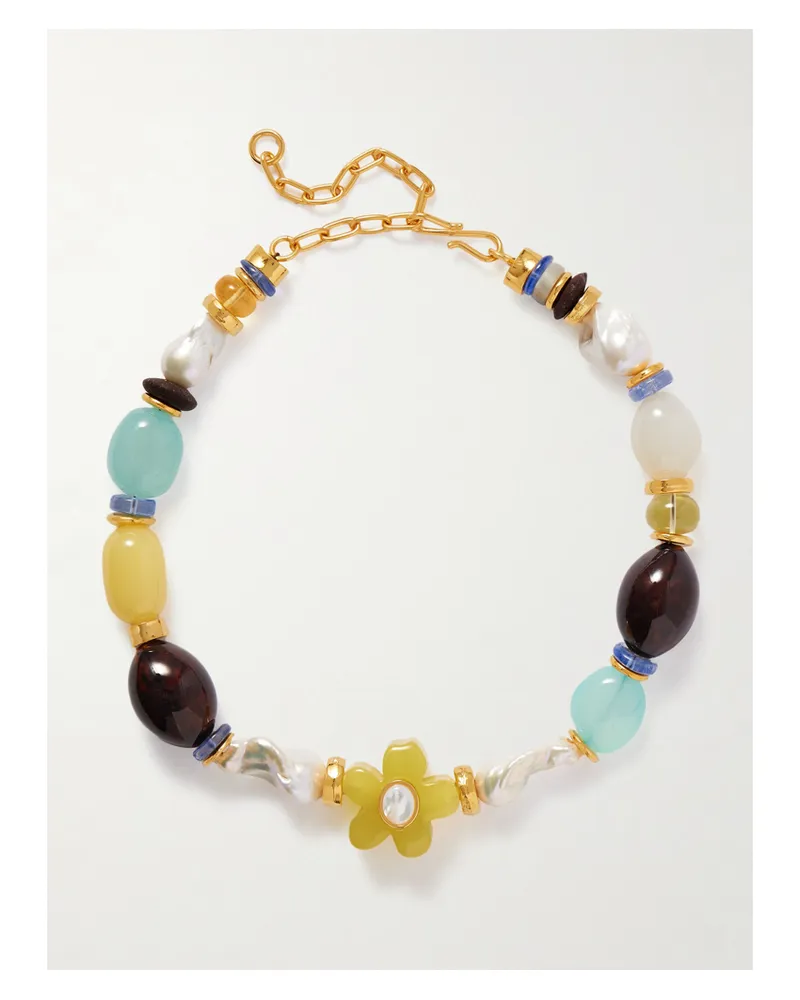 Lizzie Fortunato Mistflower Kette Mit Mehreren Steinen, Zierperlen Und Vergoldeten Details - Mehrfarbig Mehrfarbig
