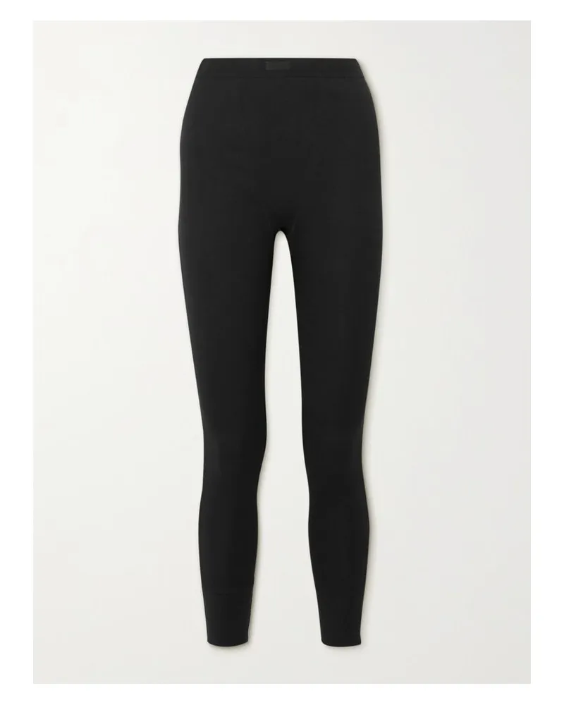SKIMS Cotton Rib Legging – Soot – Leggings Aus Gerippter Stretch-baumwolle - Schwarz Schwarz