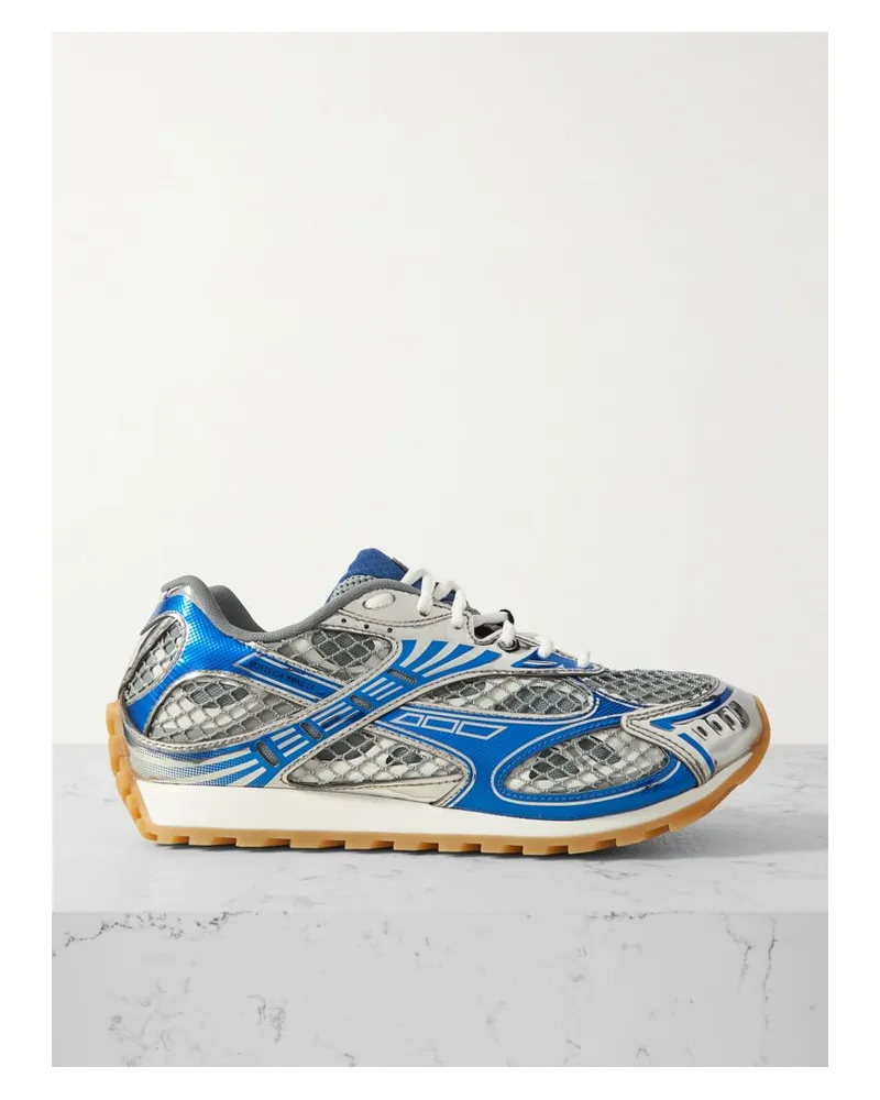 Bottega Veneta Orbit Sneakers Aus Mesh, Netzmaterial Und Gummi In Metallic-optik - Neutral Neutral