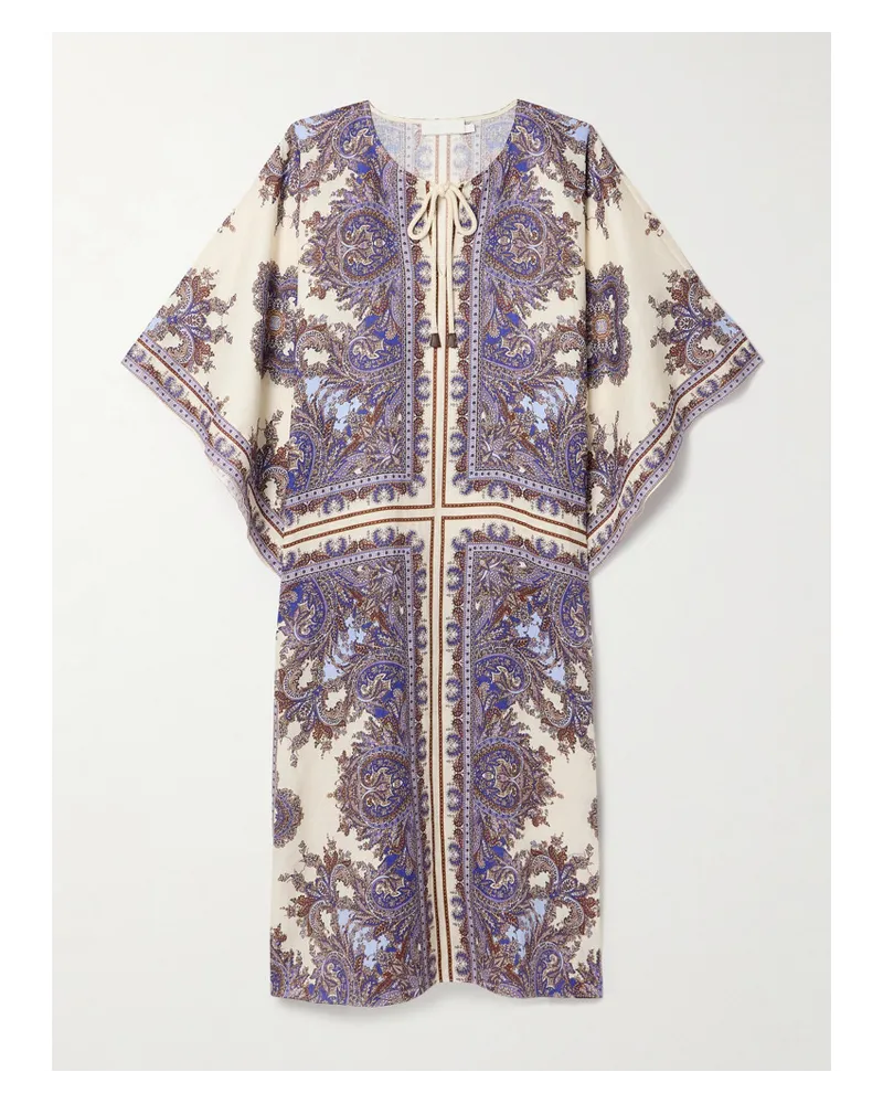 Zimmermann Ottie Kaftan aus Leinen mit Paisley-muster Lila