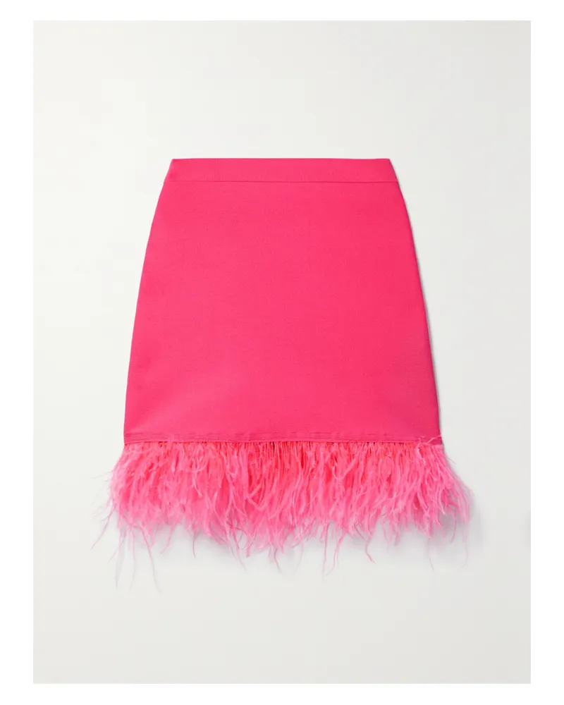 STAUD Chaya Minirock Aus Strick Mit Federn - Pink Pink