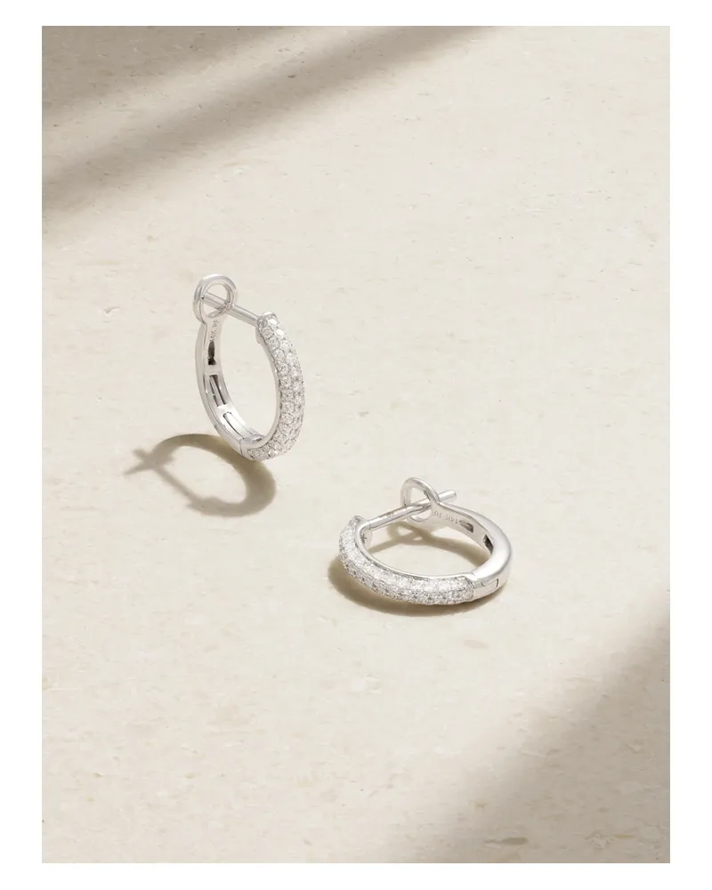 Roxanne First 14-karat White Gold Diamond Hoop Earrings - Silver Silver