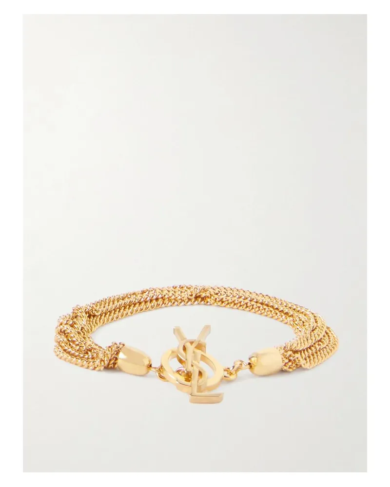Saint Laurent Cassandre Goldfarbenes Armband Gold