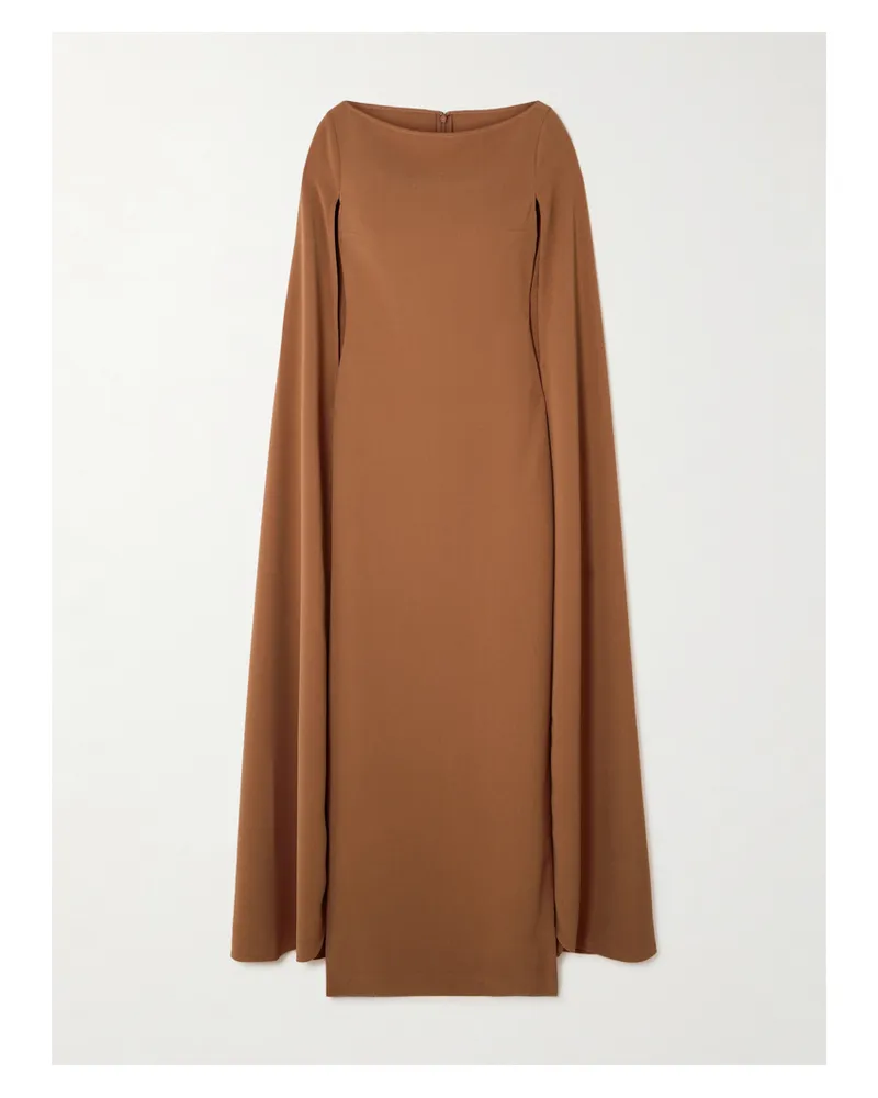 Solace London Sadie Robe Aus Crêpe Mit Cape-effekt - Braun Braun