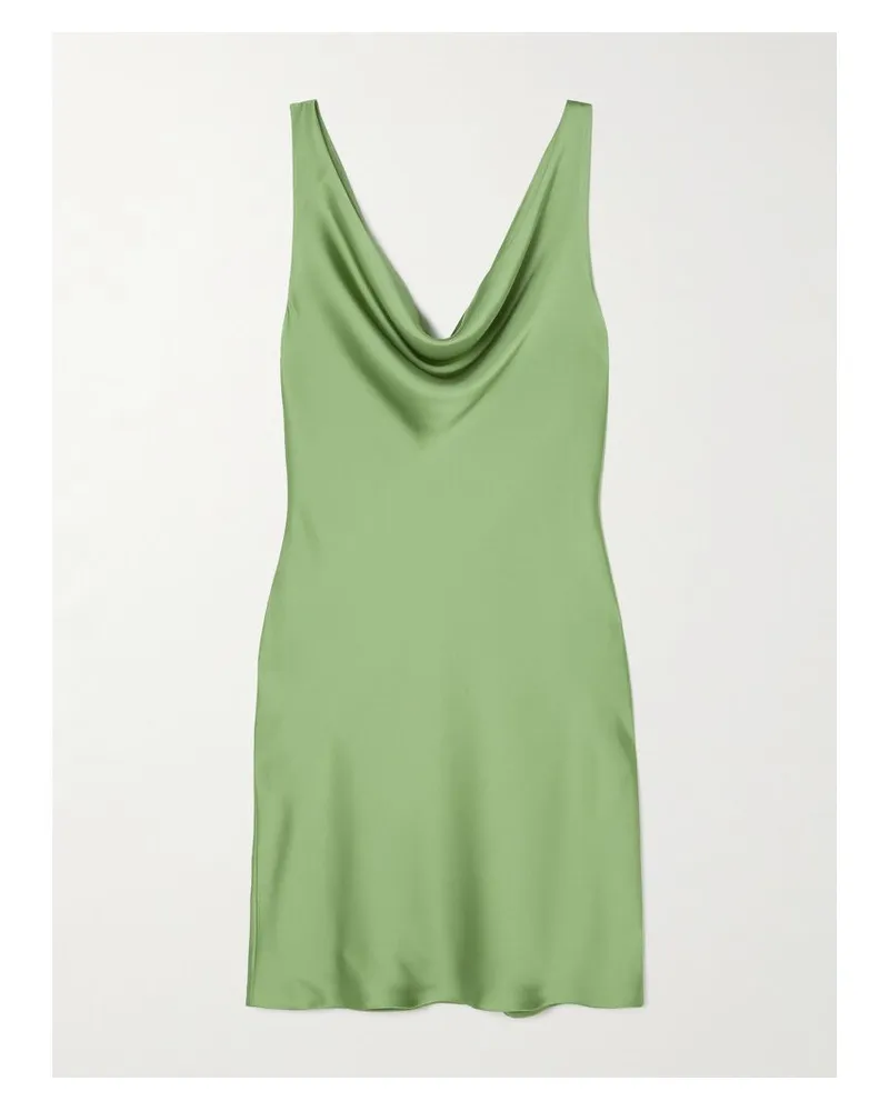 Norma Kamali Maria Minikleid Aus Satin Mit Wasserfallausschnitt - Grün Grün