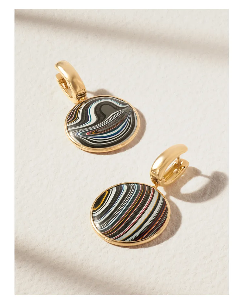 Marla Aaron Fordite Creolen Aus 18 karat Gold Mit Lackierung Gold