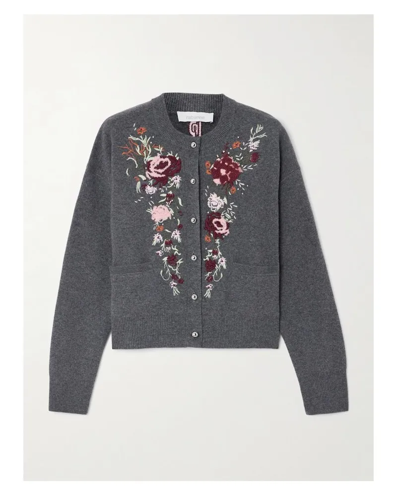 Paco Rabanne Cardigan Aus Einer Woll-kaschmirmischung Mit Stickereien Und Kristallen - Grau Grau