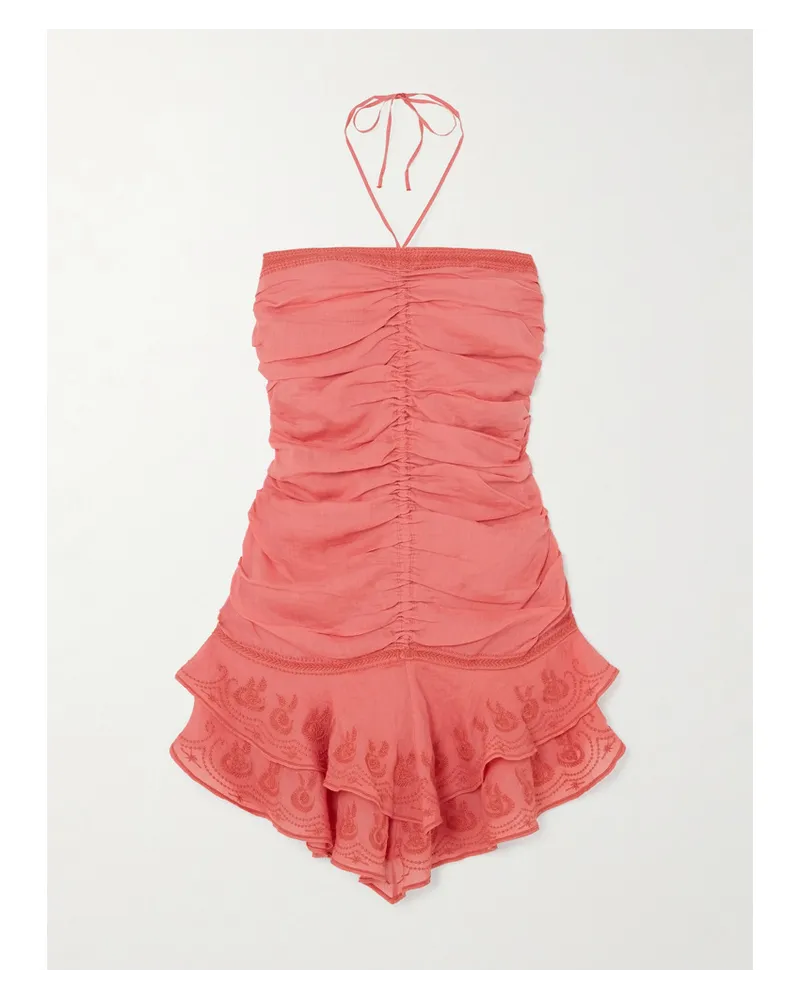 Isabel Marant Emanuela Neckholder-minikleid aus Ramie Orange