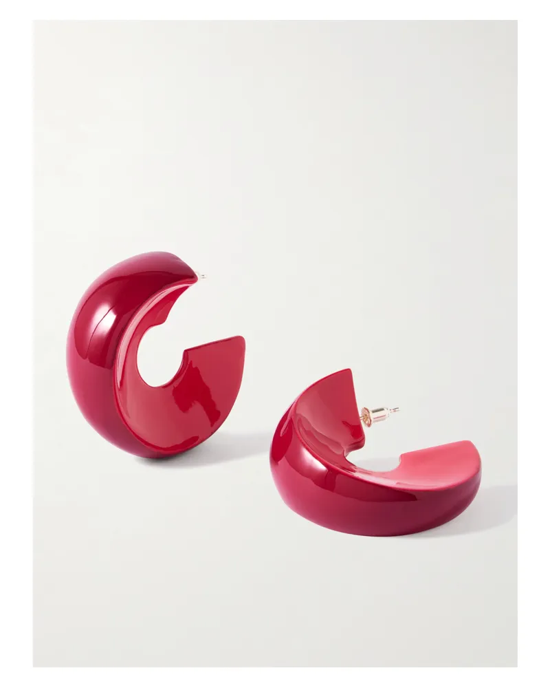 UNCOMMON MATTERS Creole Ohrringe Aus Holz - Pink Pink