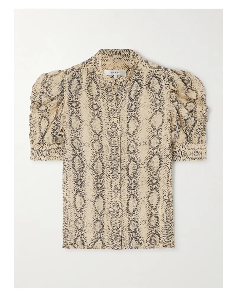 Frame Denim Gillian Bluse Aus Seidenchiffon Mit Schlangenprint - Animal-Print Animal-print