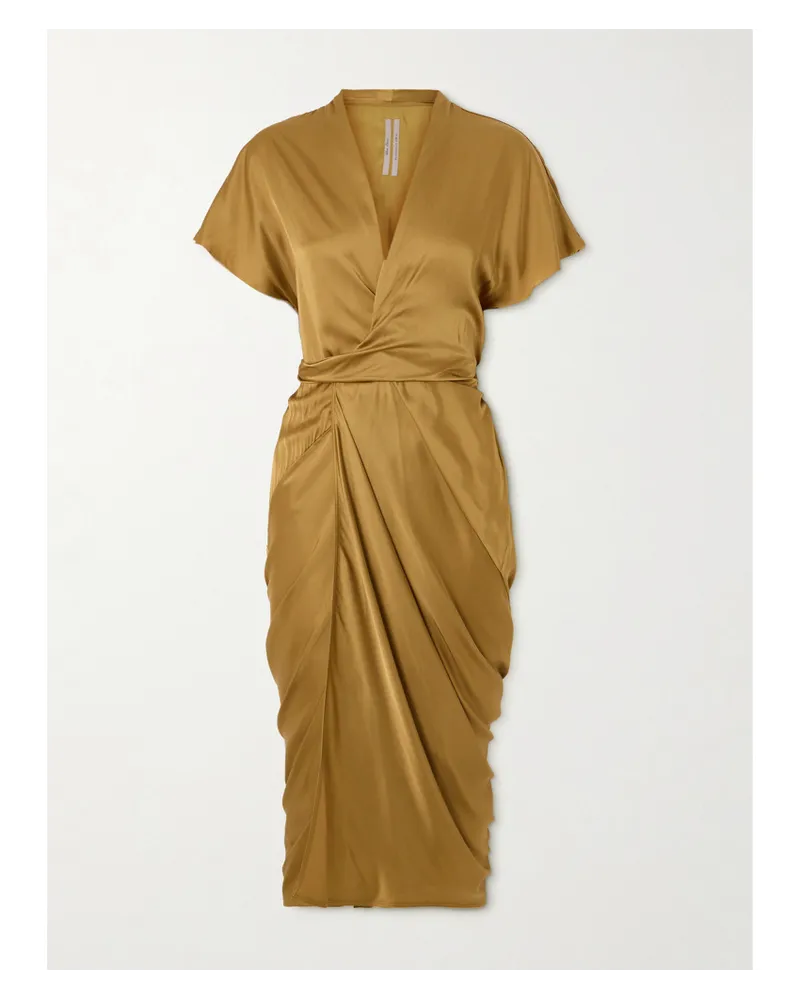 Rick Owens Midi-wickelkleid aus Satin Neutral