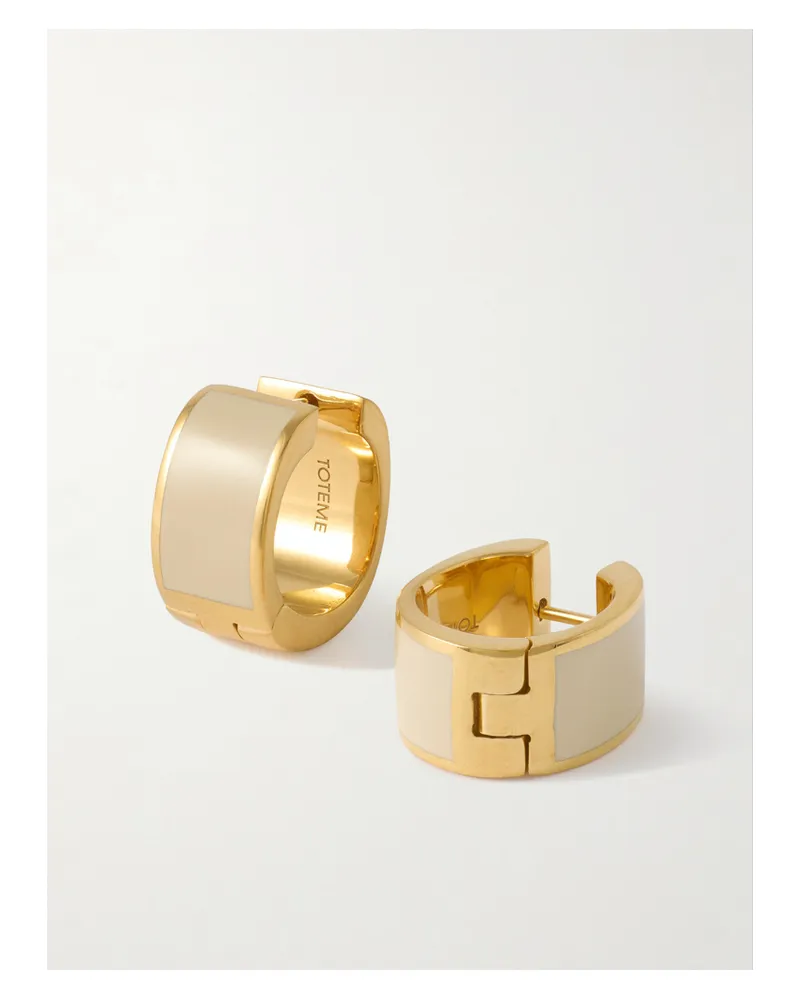 Totême Vergoldete Creolen Mit Emaille - Wollweiß Wollweiß