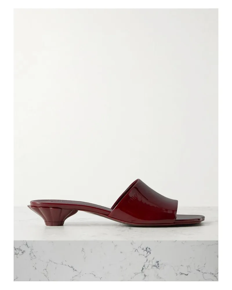 Chloé Flower Mules Aus Lackleder - Burgunder Burgunder
