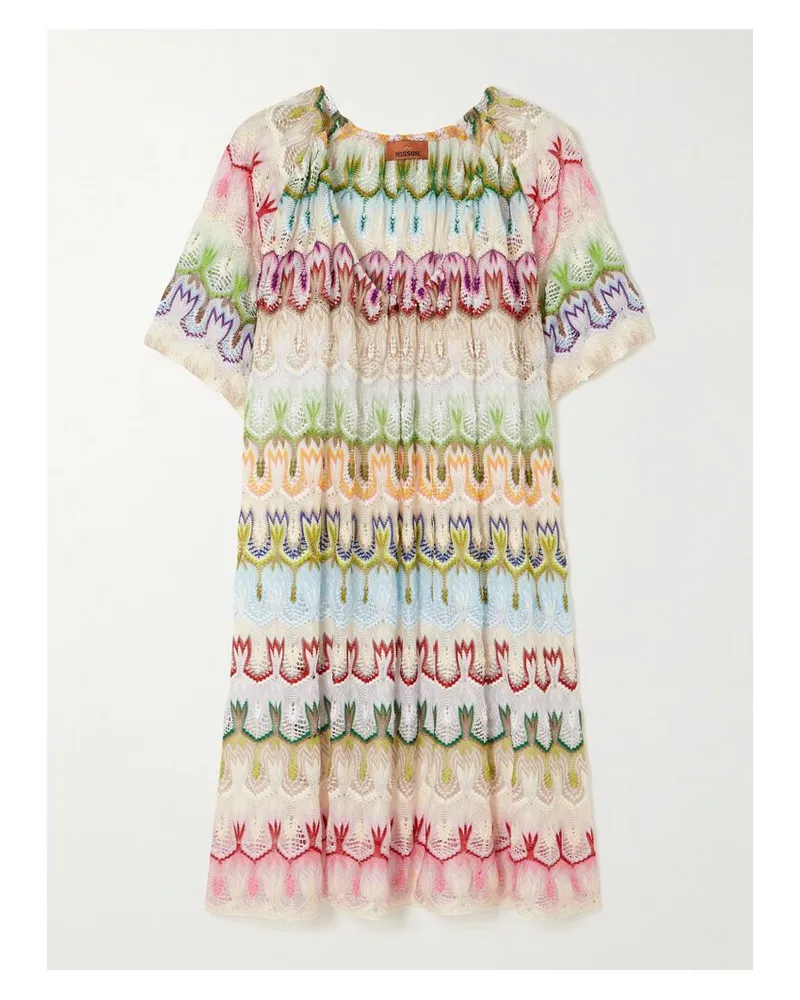 Missoni Gestreiftes Minikleid Aus Häkelstrick - Mehrfarbig Mehrfarbig