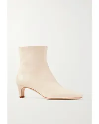 STAUD Wally Ankle Boots aus Leder Creme