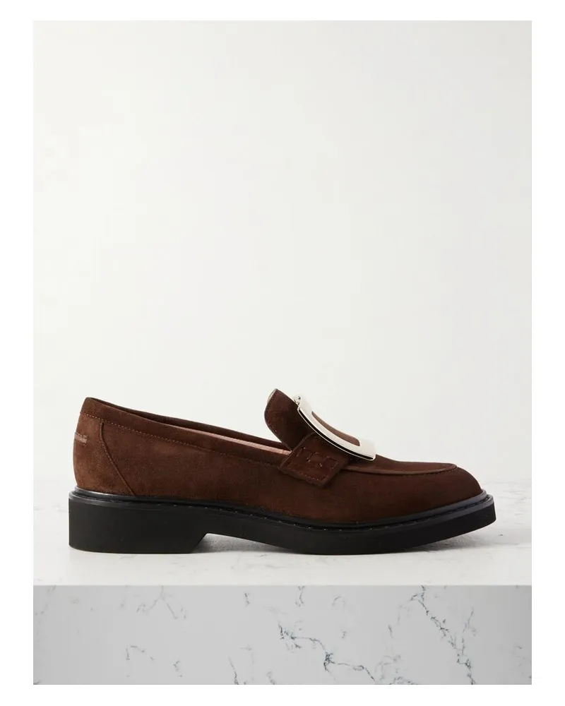 Roger Vivier Viv Rangers Loafers Aus Veloursleder Mit Schnalle - Braun Braun