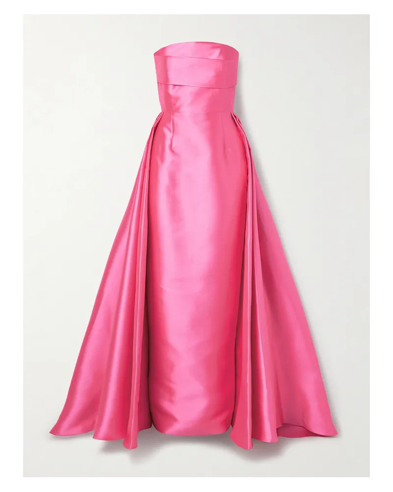 Solace London Tiffany Trägerlose Robe aus Glänzendem Twill Pink