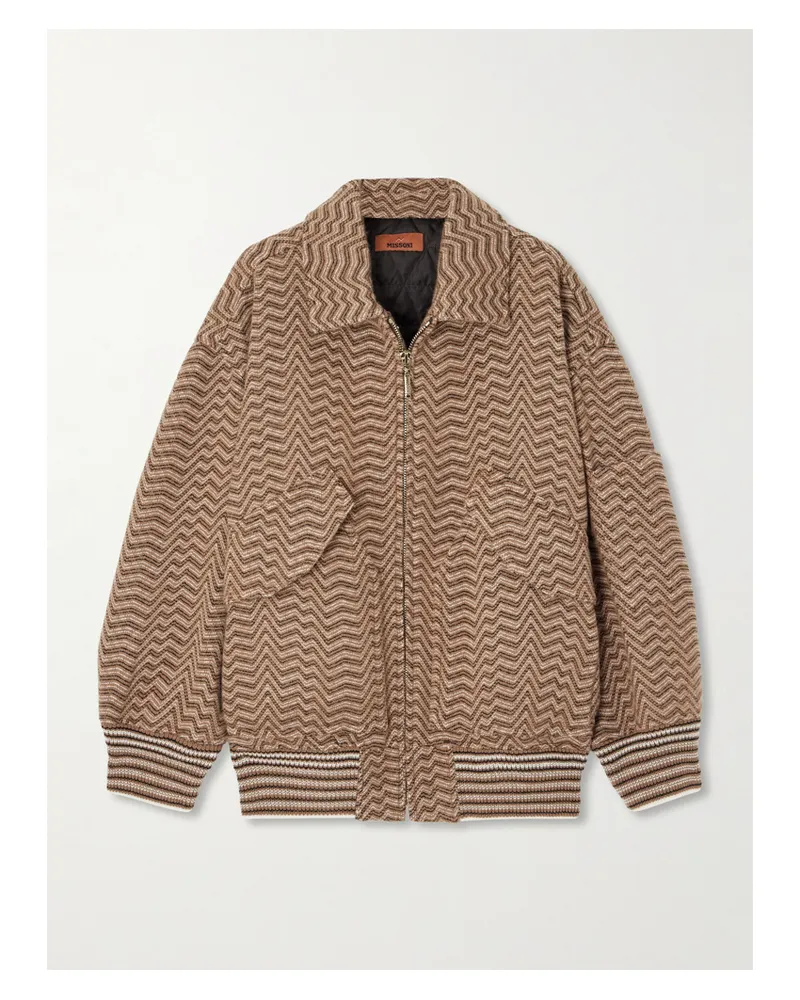 Missoni Caperdoni Wattierte Jacke Aus Einer Woll-baumwollmischung Mit Streifen - Braun Braun