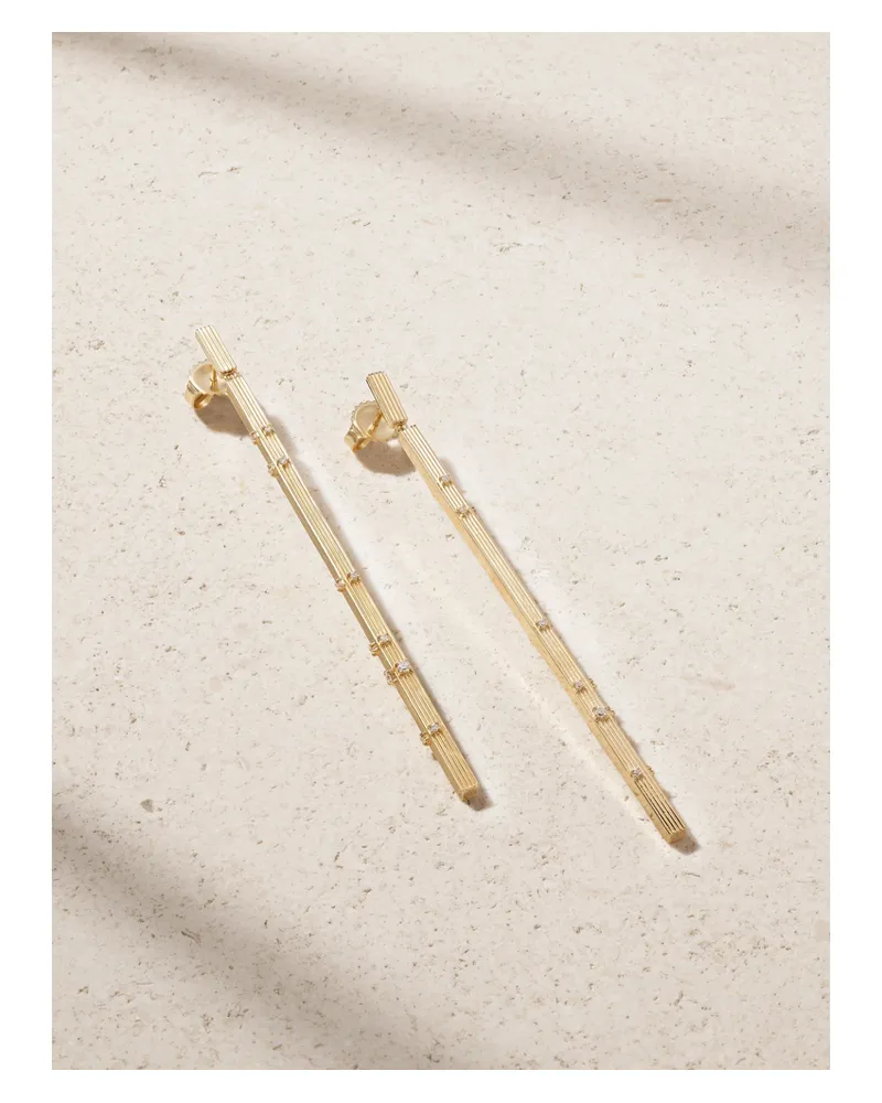 Sydney Evan Fluted Bar Ohrringe Aus 14 Karat Gold Mit Diamanten Gold