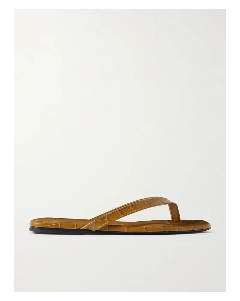 Totême Zehensandalen Aus Leder Mit Krokodileffekt - Neutral Neutral